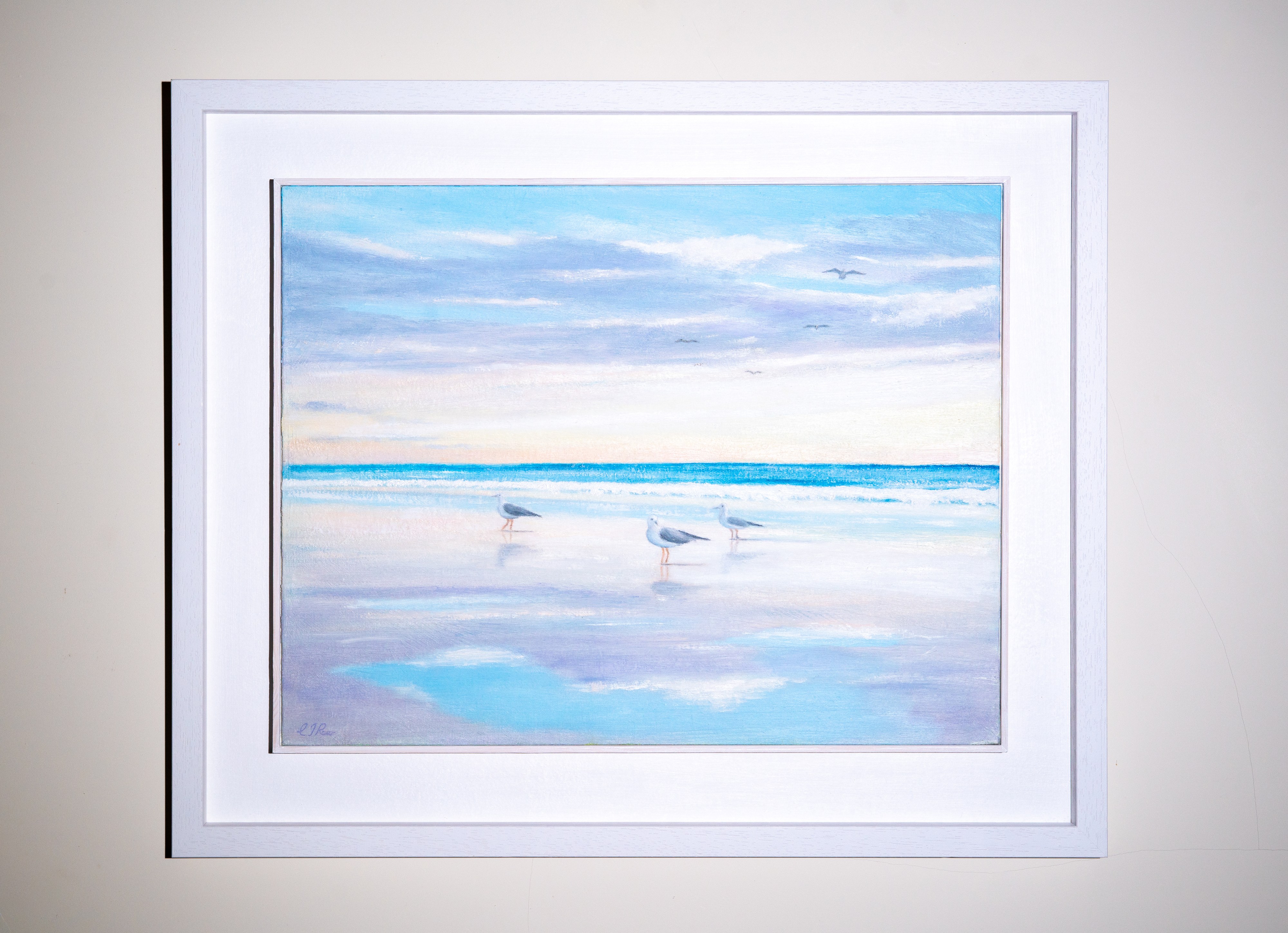 Gulls on the Shore — framed original
