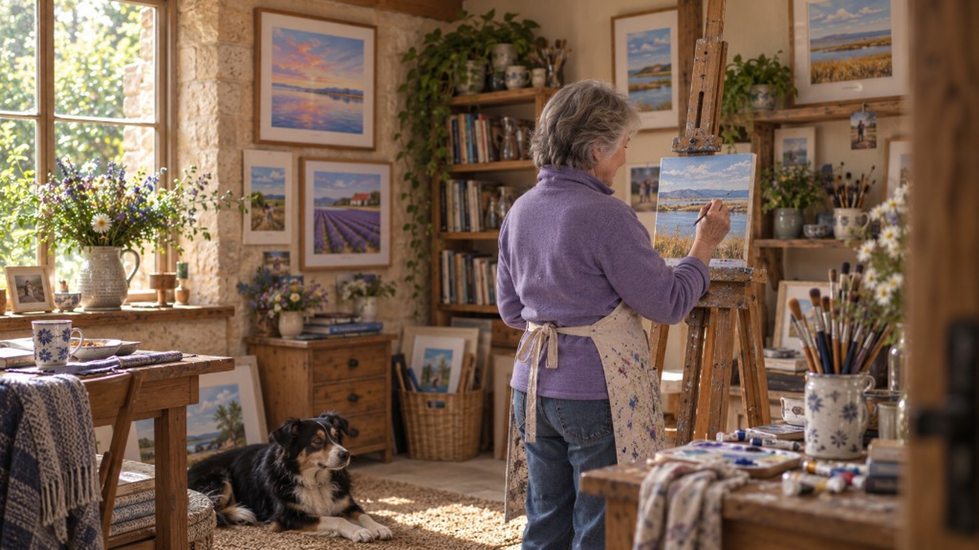 Christine Rear in the studio